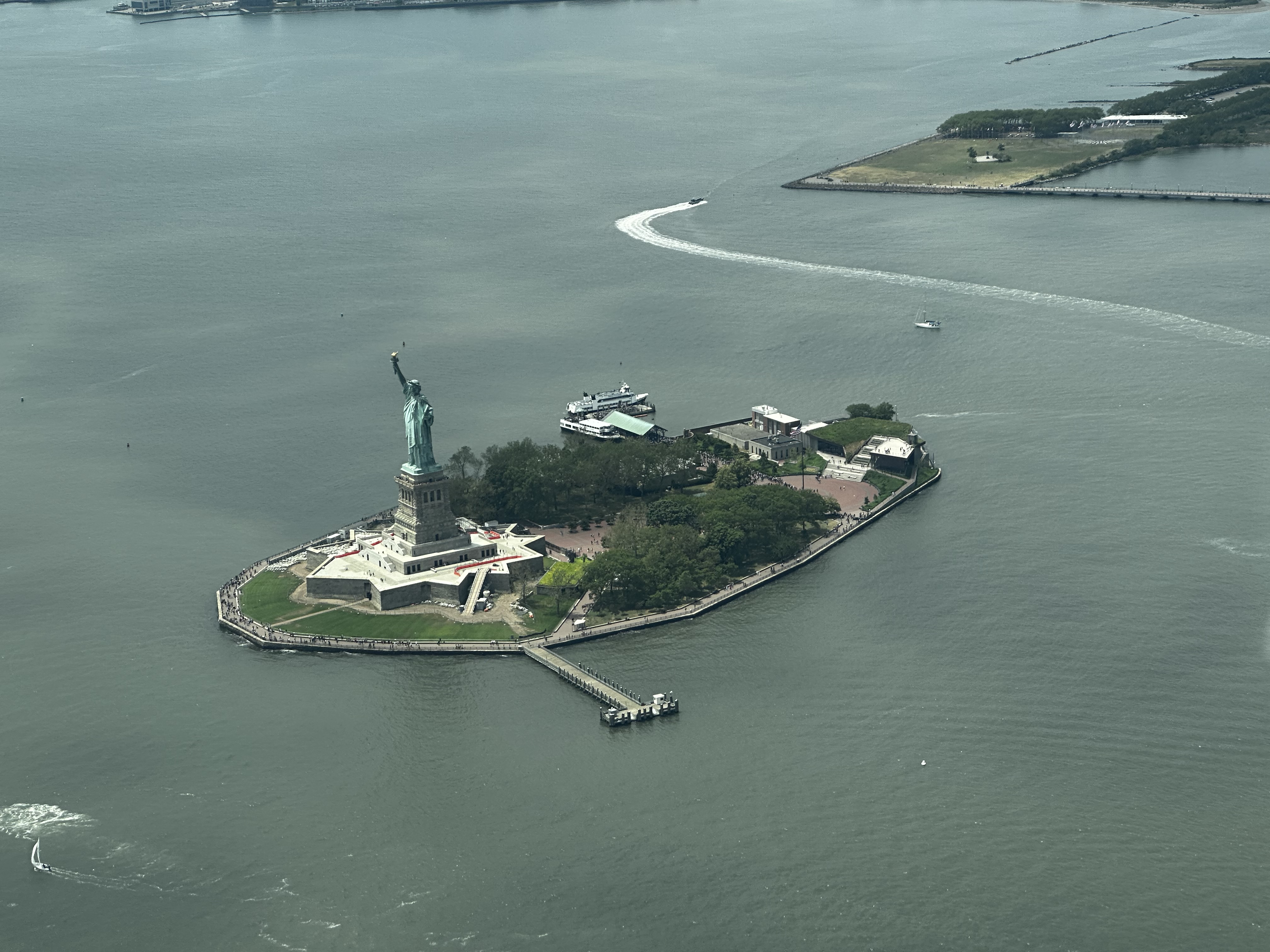 The Statue of Liberty from the air